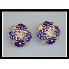 Blue Flowered Vintage Earrings